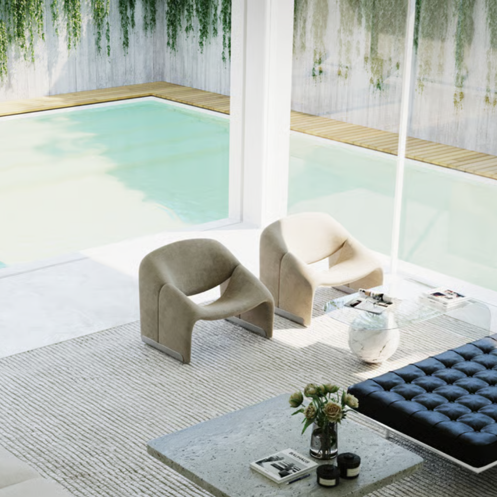 Comfortable designer armchair Sloopy