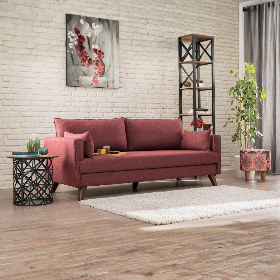 Bella – Claret Red 3 Seater Sofa | Comfortable sofa