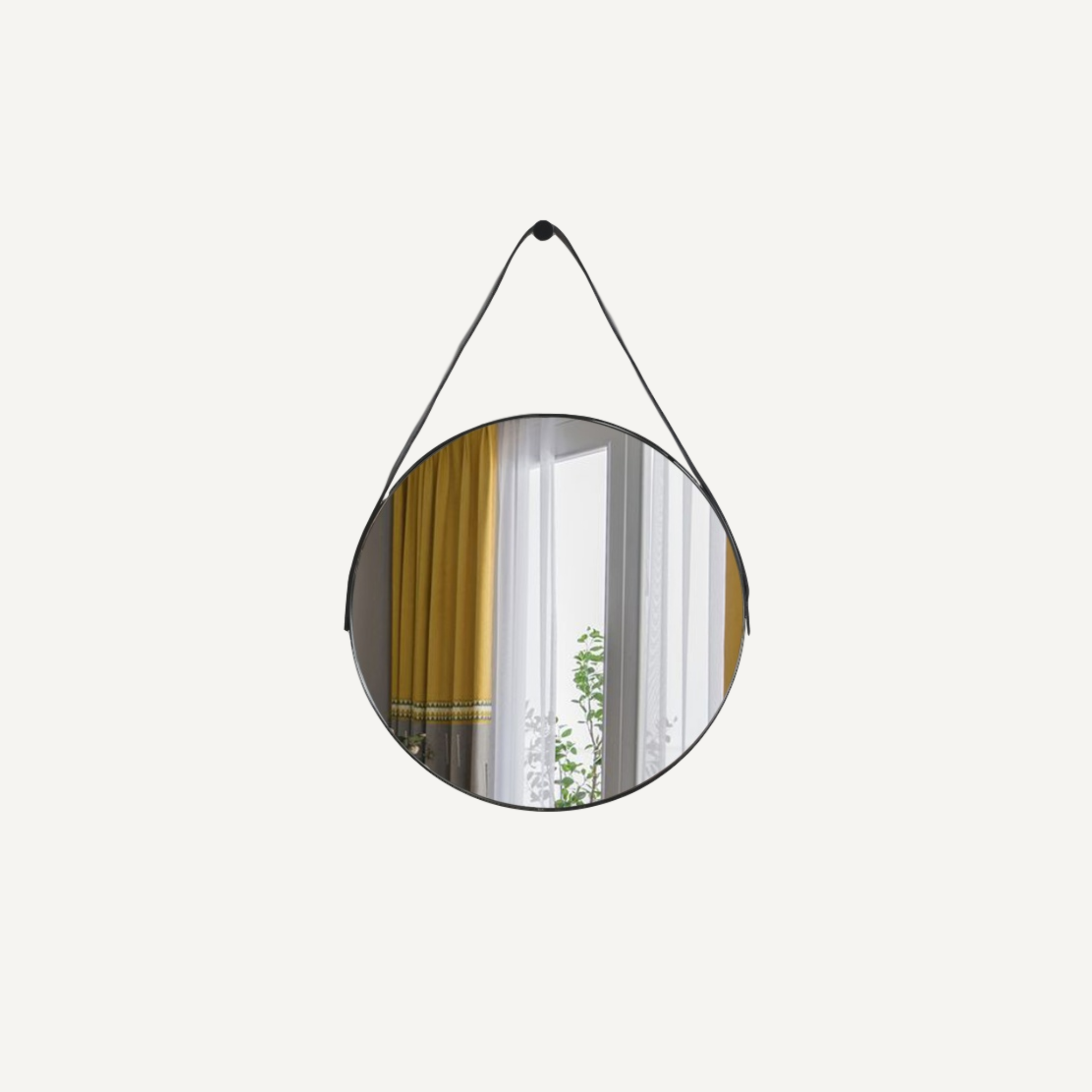 Black Round metal wall mirror