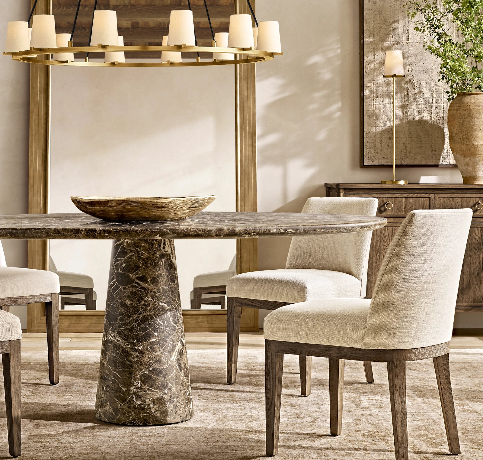 Round Travertine Table