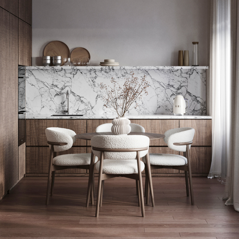 Altessi Light Walnut Wooden Design Kitchen Chair