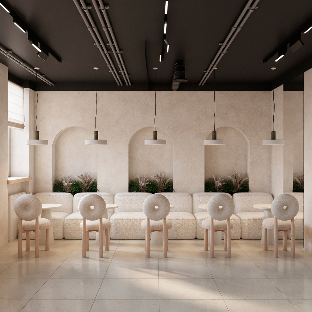 Wood and boucle wool chair DONISE