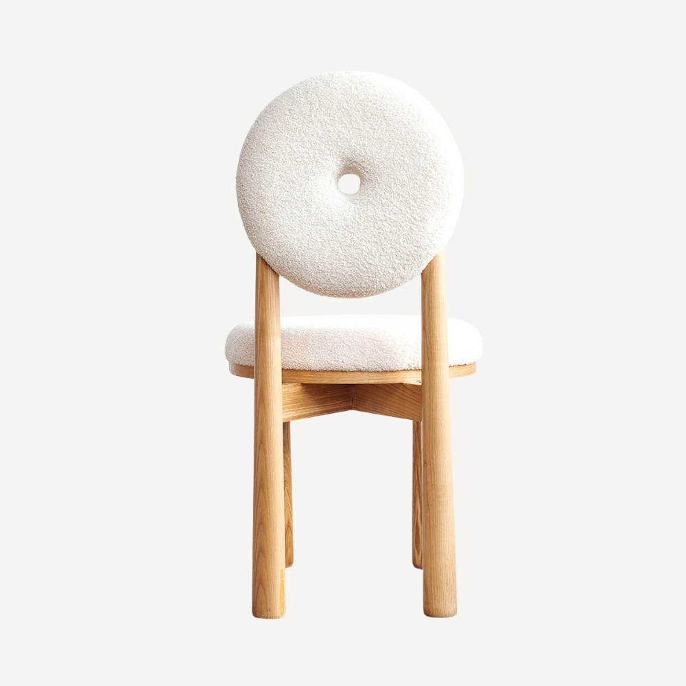 Wood and boucle wool chair DONISE