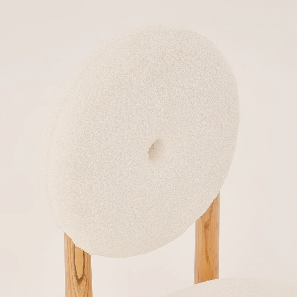 Wood and boucle wool chair DONISE