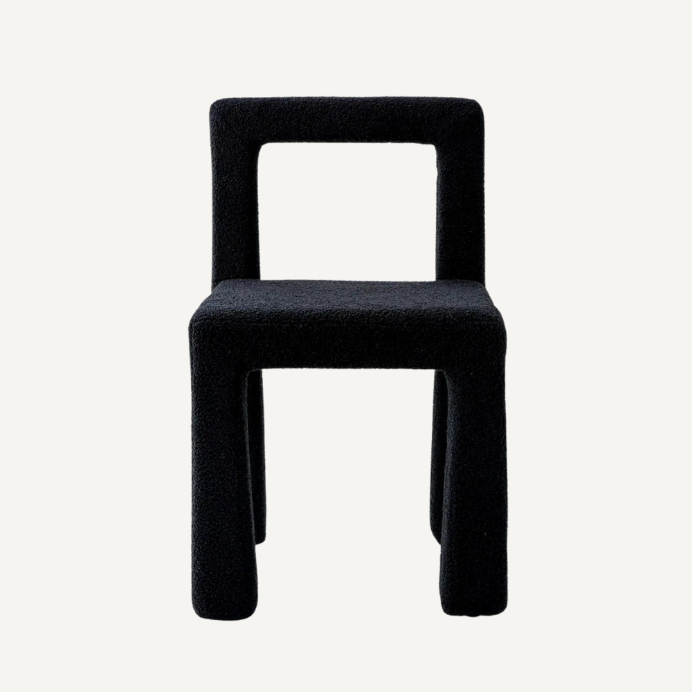 Black boucle wool chair STONILA