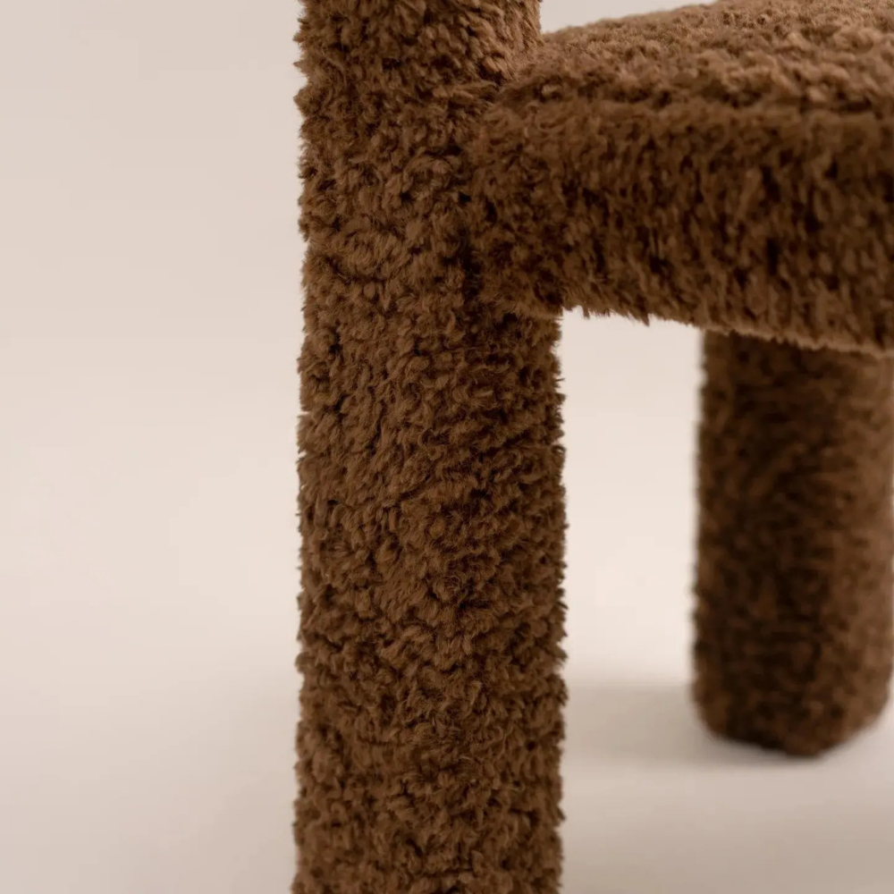 Black boucle wool chair STONILA