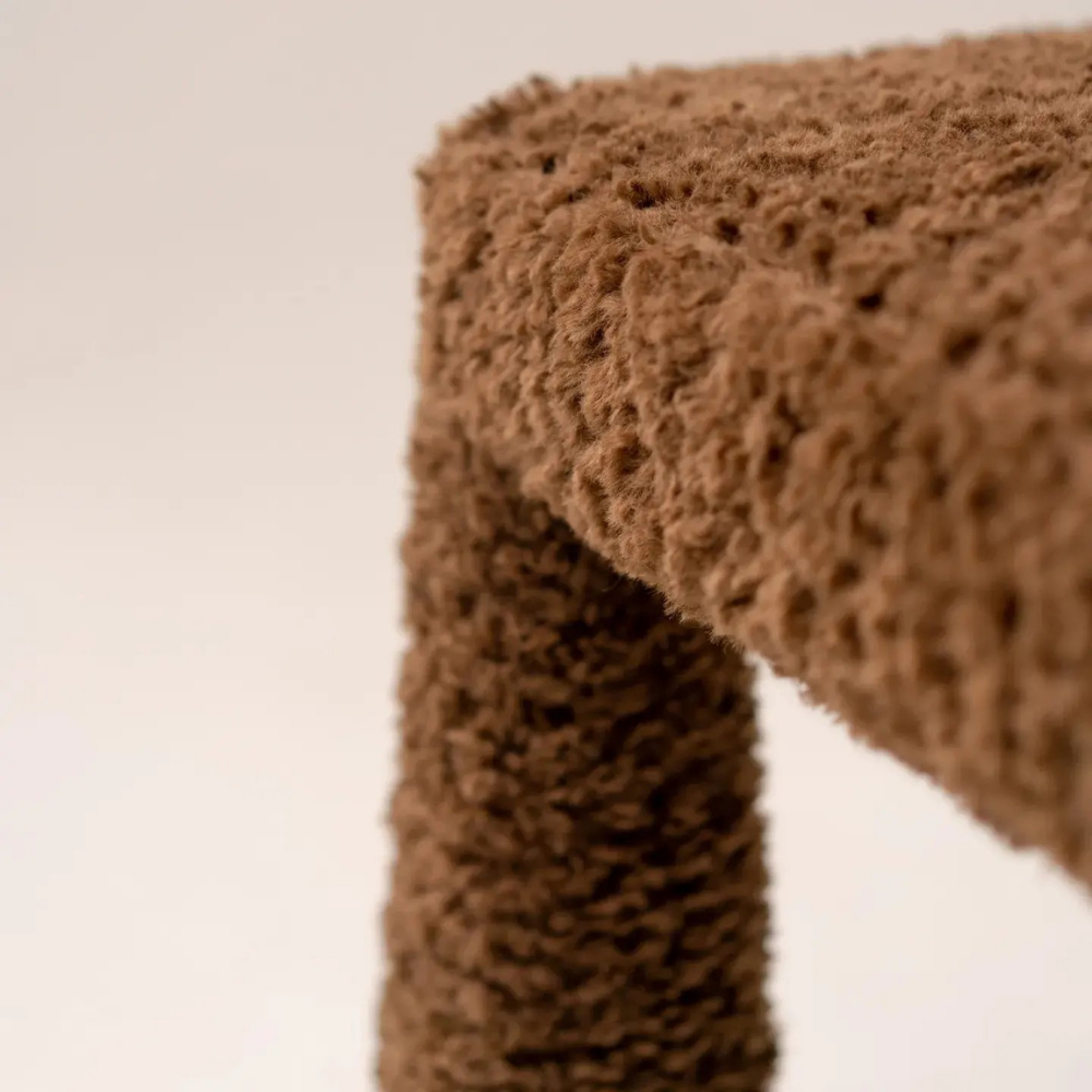 Black boucle wool chair STONILA