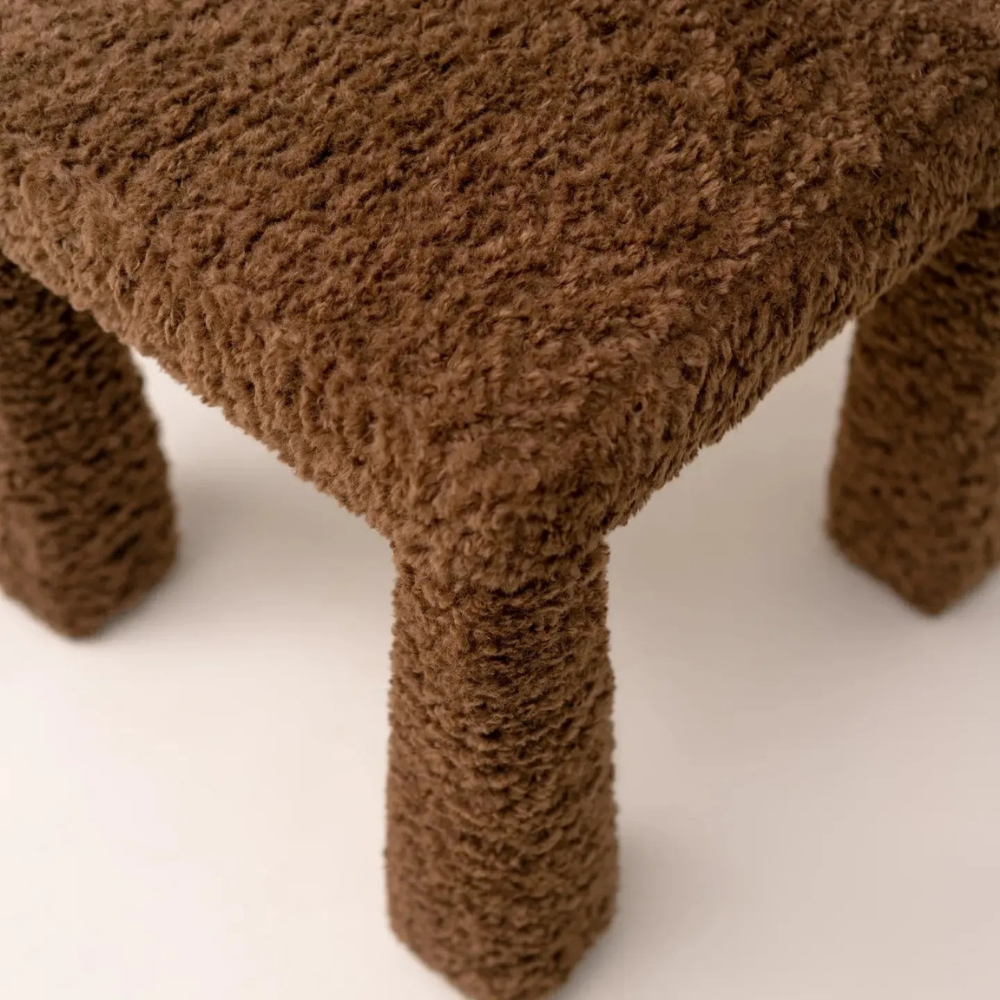 Black boucle wool chair STONILA