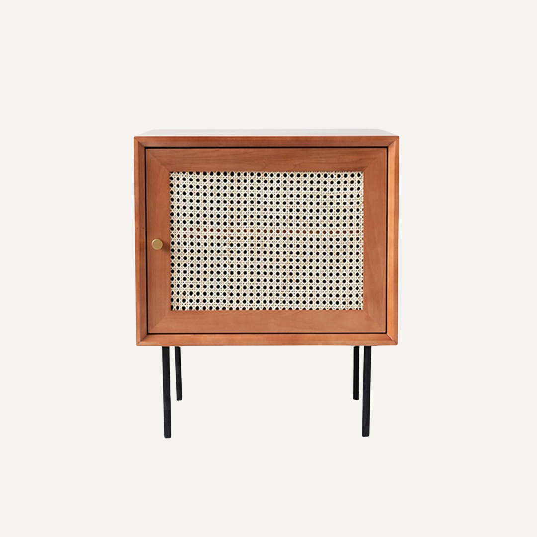 Charli vintage rattan cane bedside table