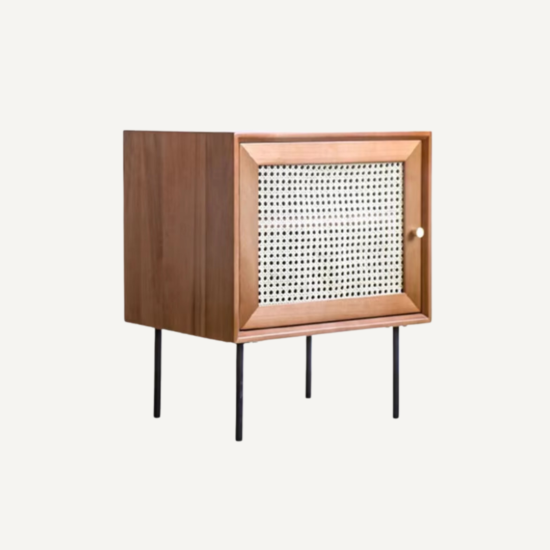 Charli vintage rattan cane bedside table
