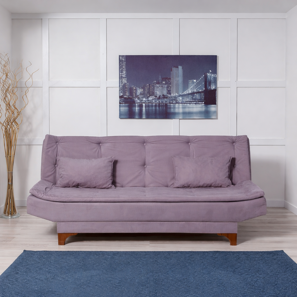 Kelebek - Grey 3-Seater Sofa Bed - | Large Pull-Out Couch for Guests