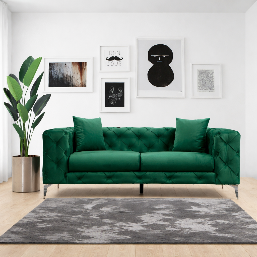 Como – Green 2 Seater Sofa | Compact Modern Couch for Two