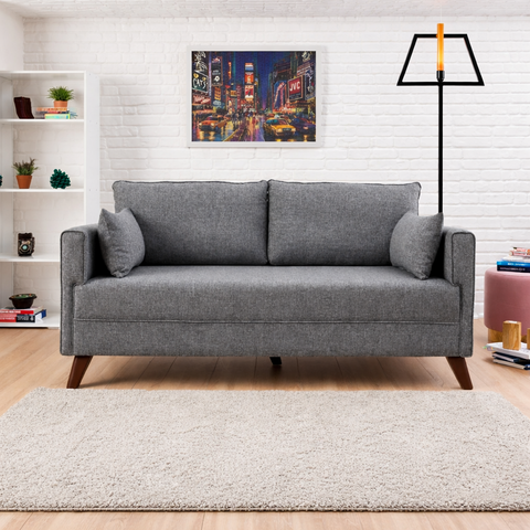 Bella – Grey 2 Seater Sofa | Compact Modern Couch for Two