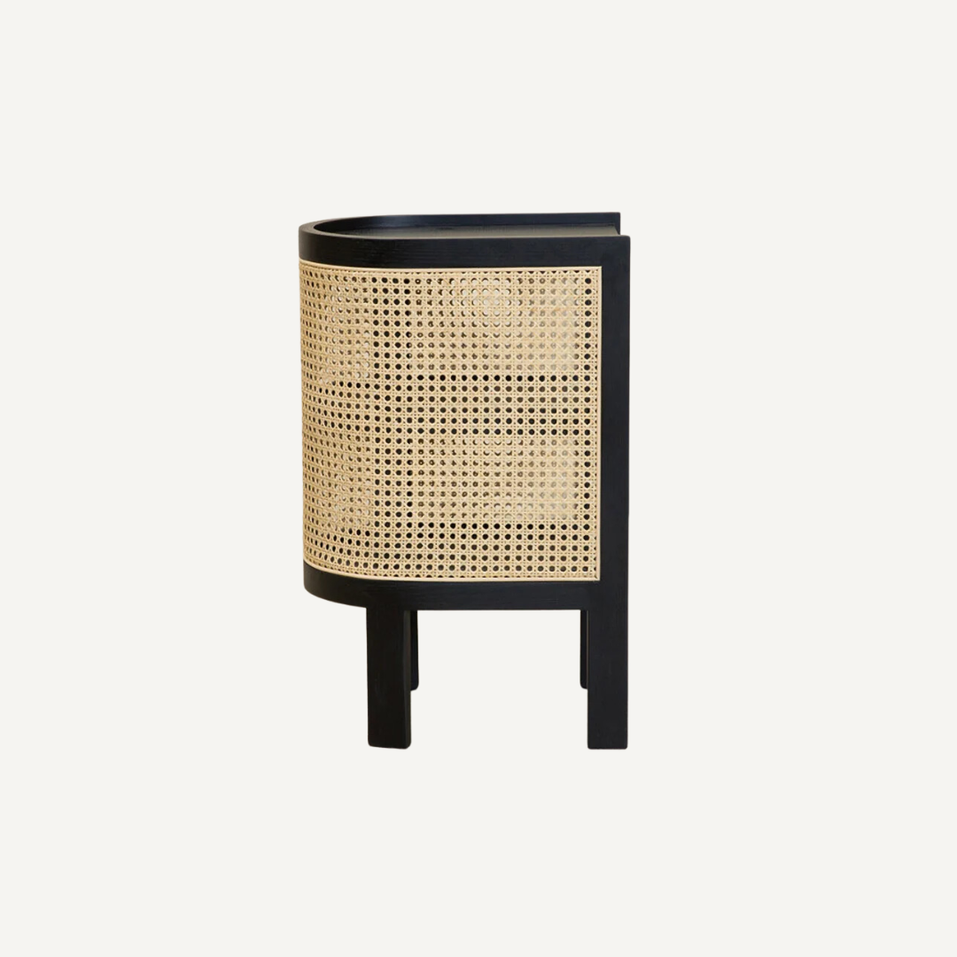 Daphne rattan and cane nightstand