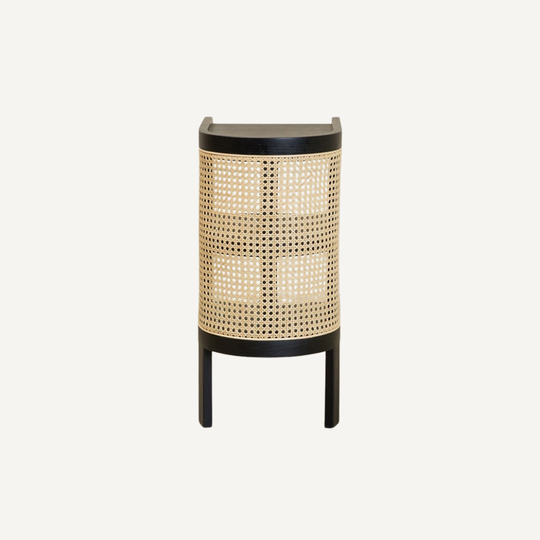 Daphne rattan and cane nightstand