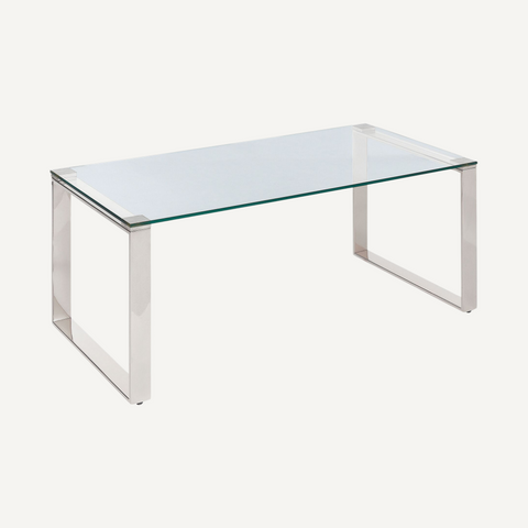 Elina glass and stainless steel coffee table