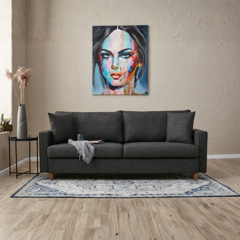 Eva Anthrazit 3-Sitzer-Schlafsofa