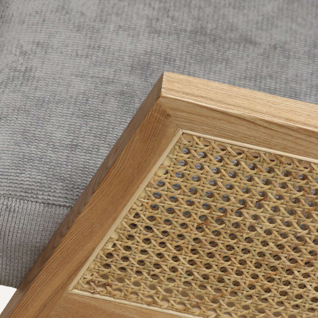 FARRAH wood and cane folding chair