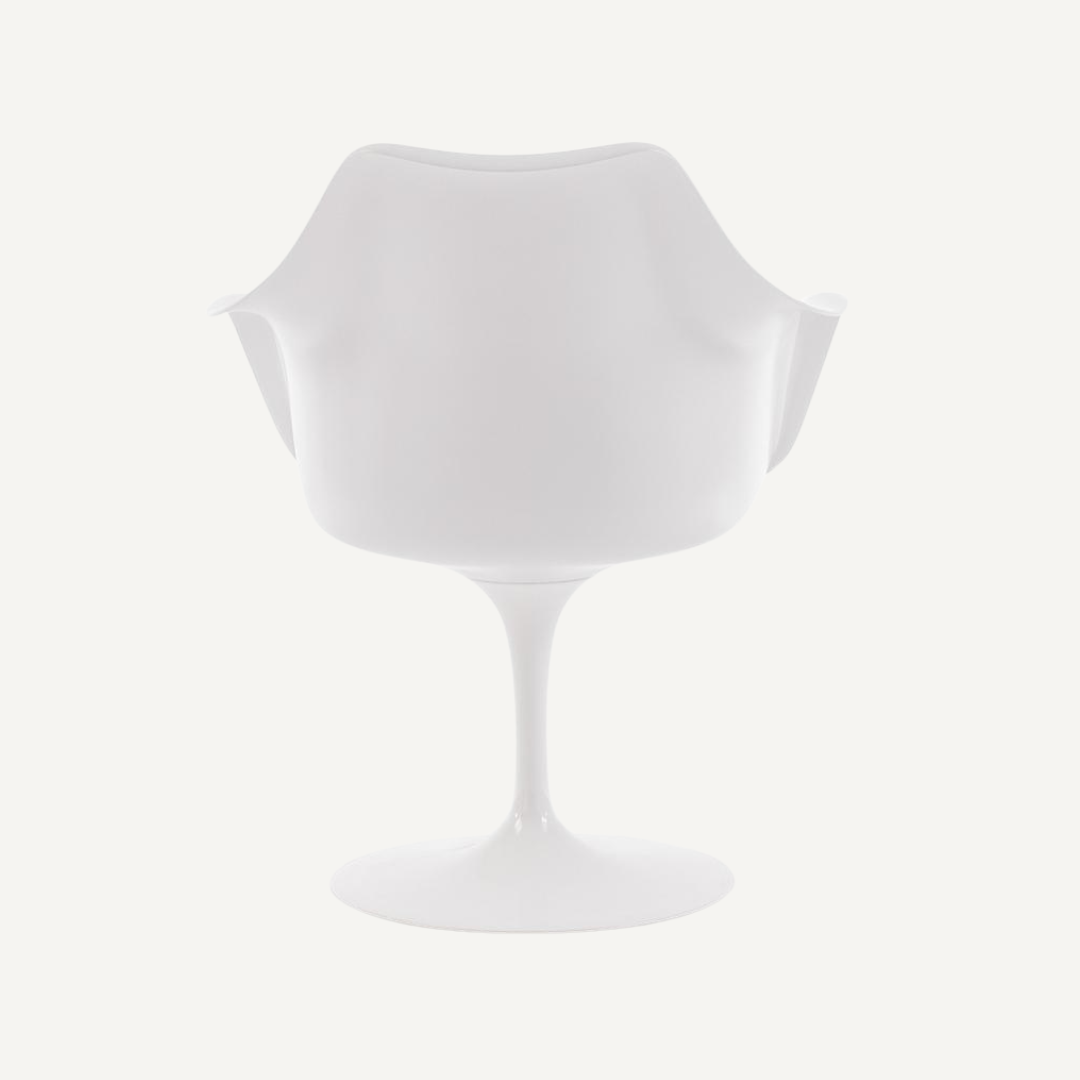 Tulipe Armchair White structure with Black Cushion - Outlet
