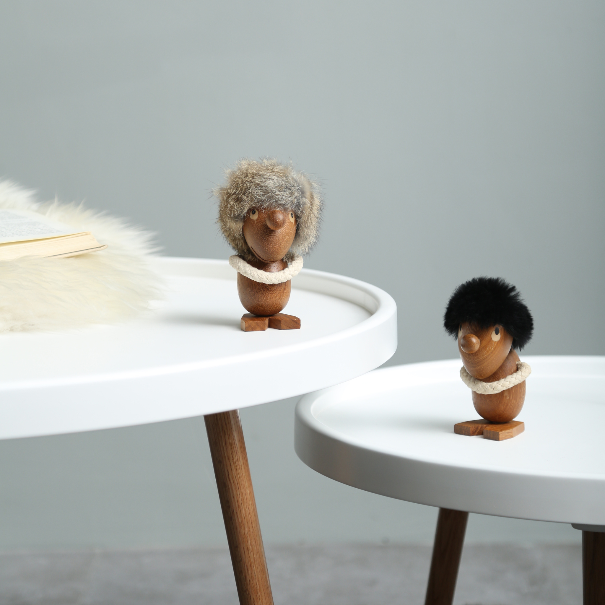 Figurines Opitmist & Pessimist inspired by Hans Bolling