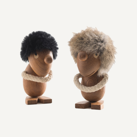 Figurines Opitmist & Pessimist inspired by Hans Bolling