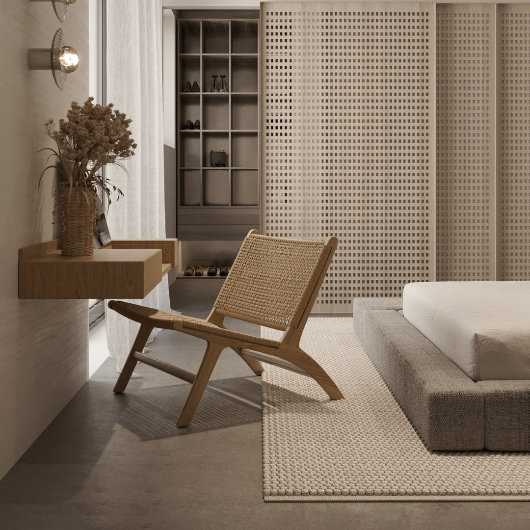 Garden armchair in wood and rattan Hortus