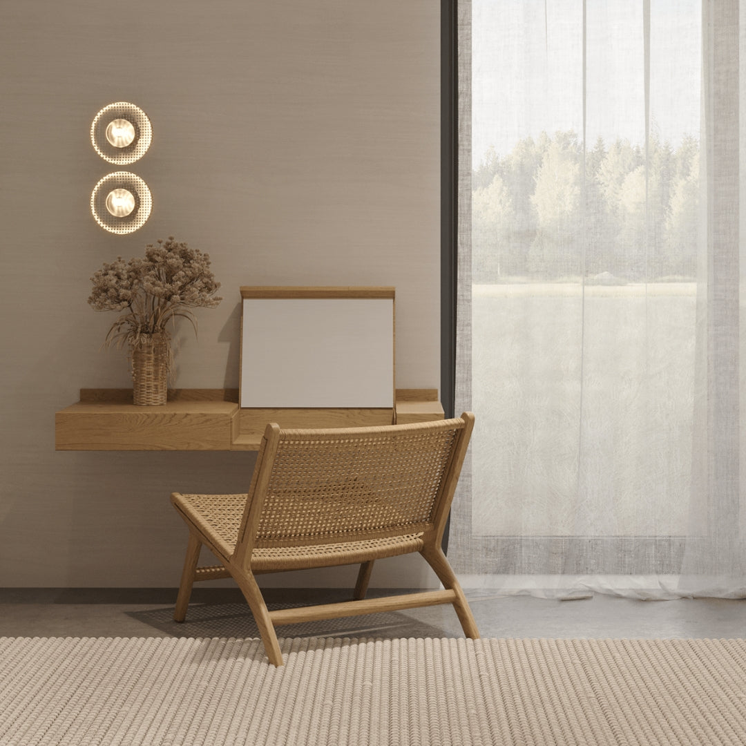 Garden armchair in wood and rattan Hortus