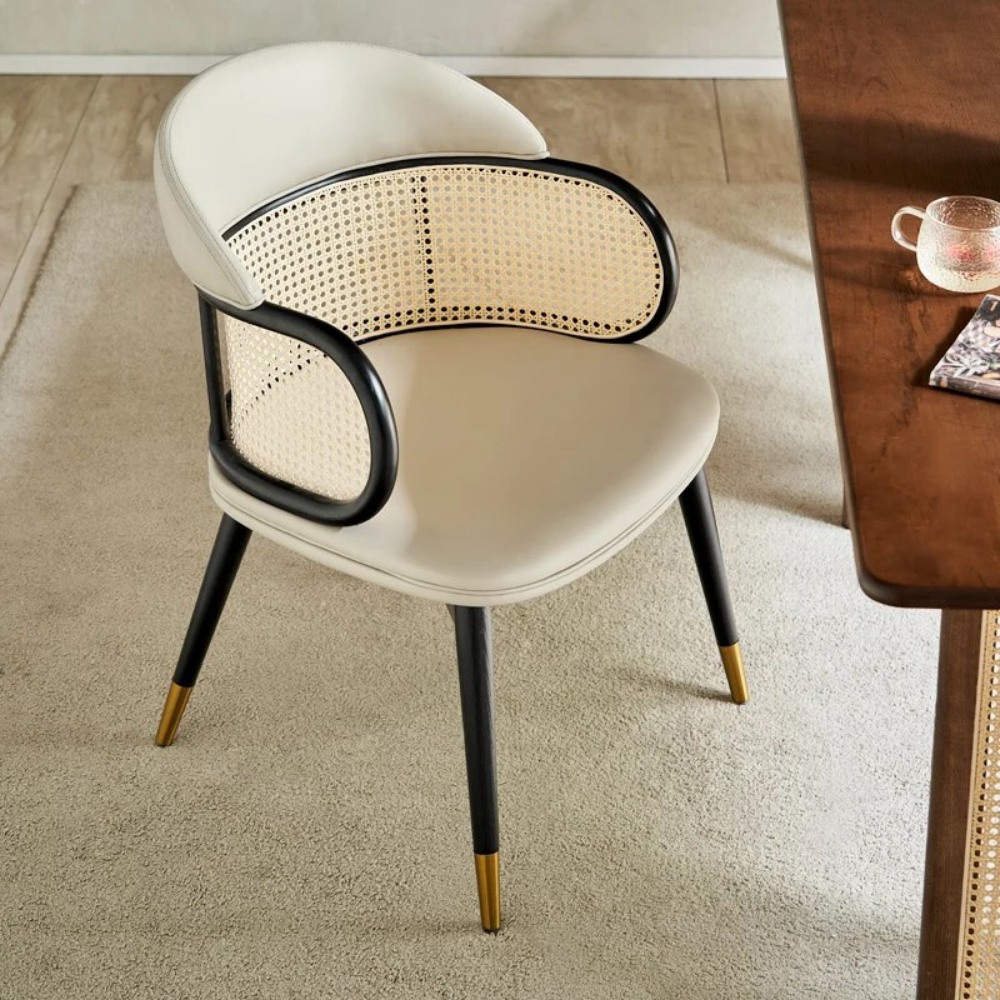 Rattan and wood chair NEUILLY