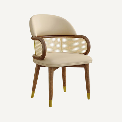 Rattan and wood chair NEUILLY