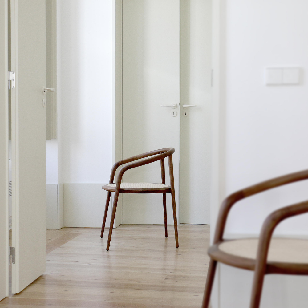 Wood and rattan chair DUCAL