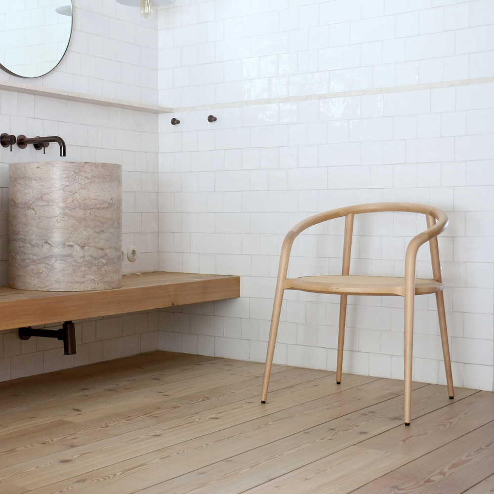 Wood and rattan chair DUCAL