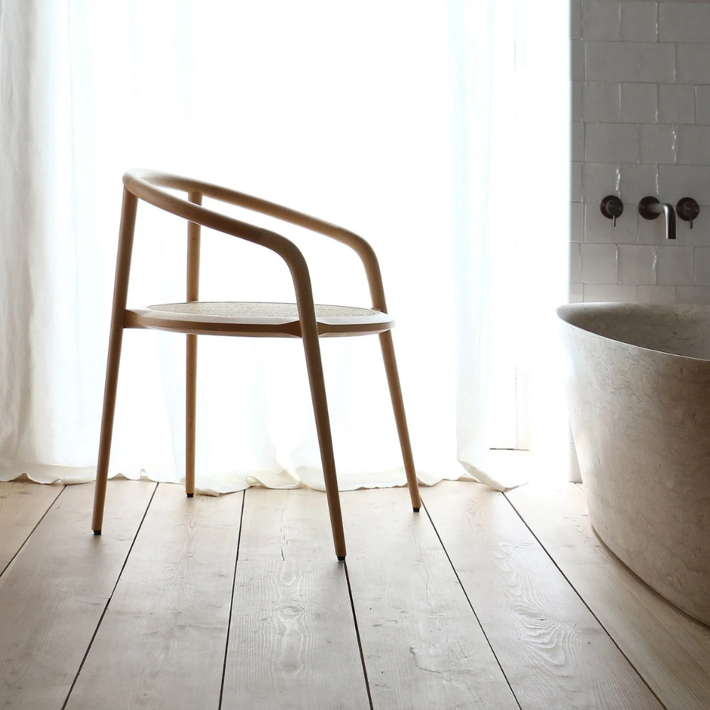 Wood and rattan chair DUCAL