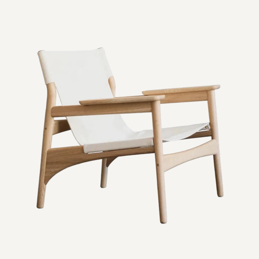 Scandinavian armchair wood and leather LIKL