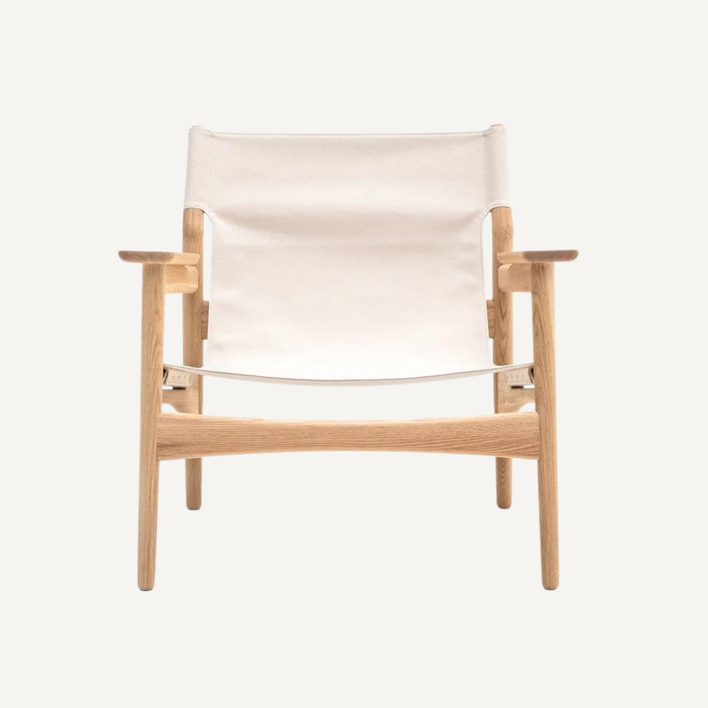 Scandinavian armchair wood and leather LIKL