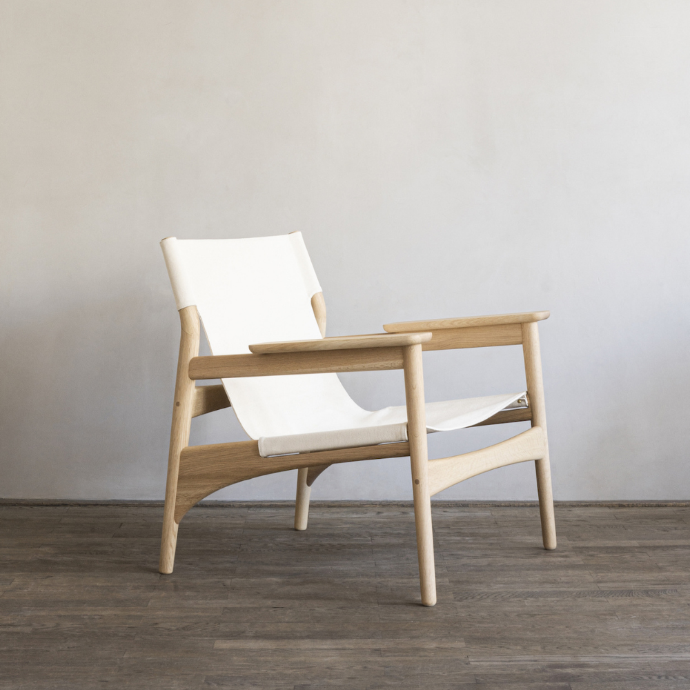 Scandinavian armchair wood and leather LIKL