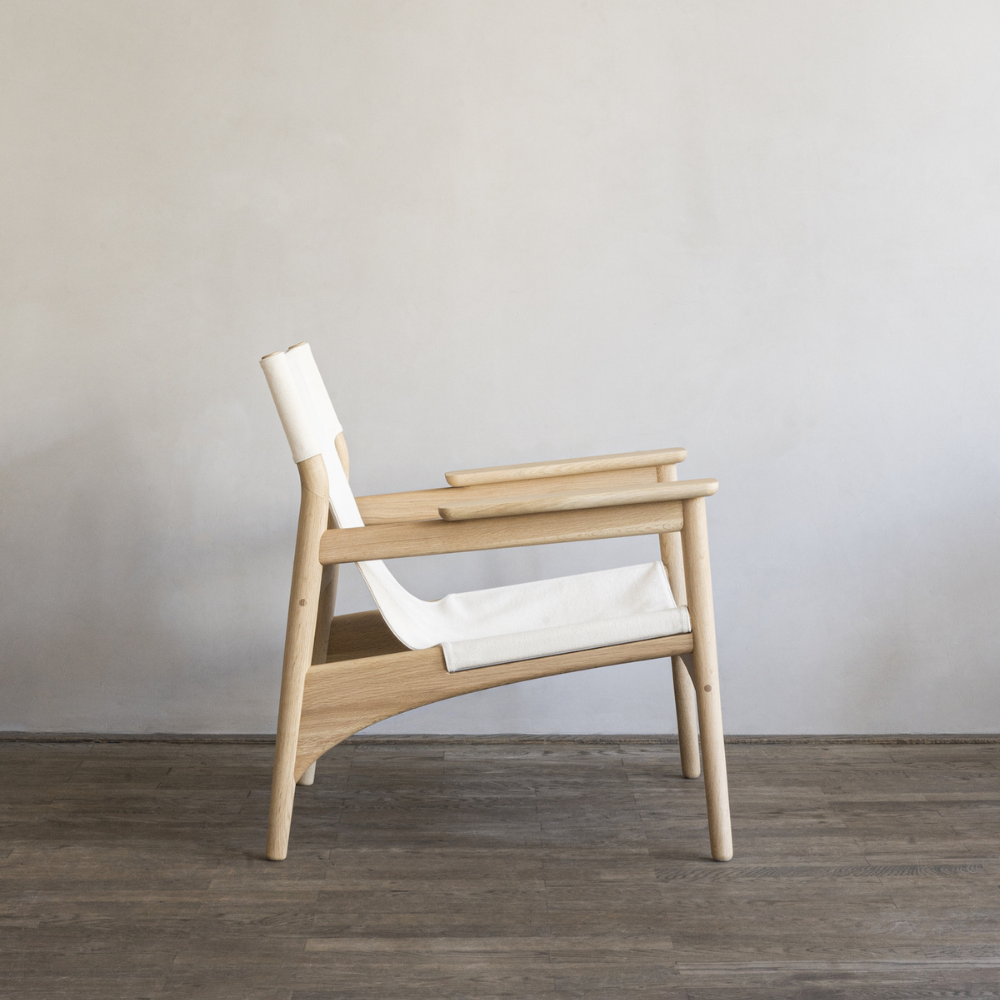 Scandinavian armchair wood and leather LIKL