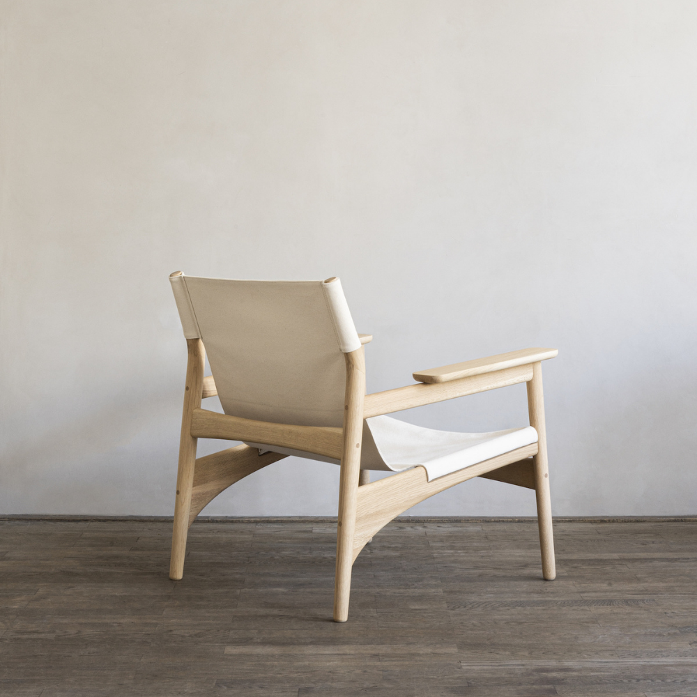 Scandinavian armchair wood and leather LIKL