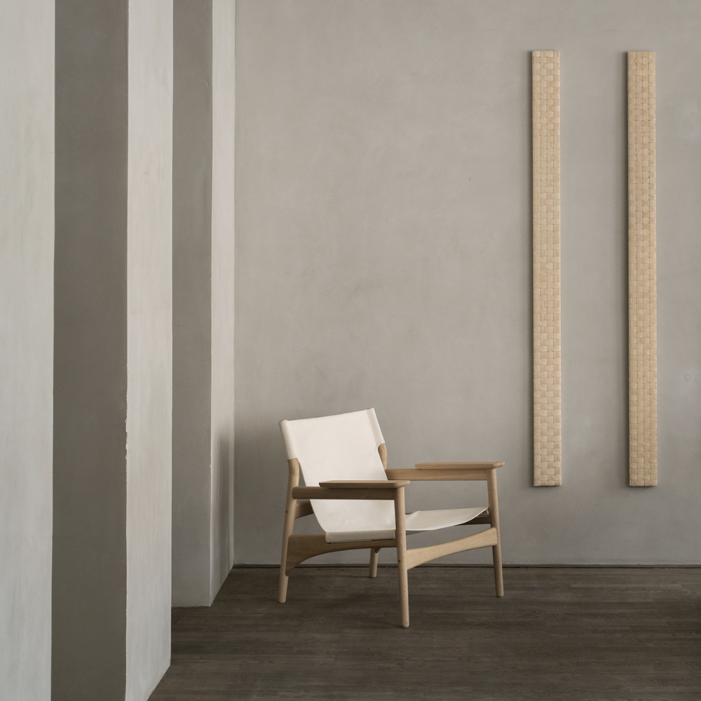 Scandinavian armchair wood and leather LIKL