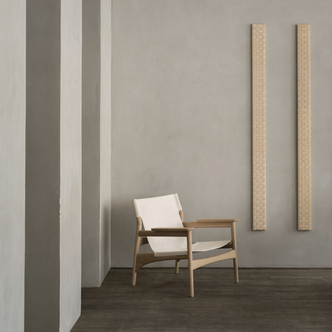 Scandinavian armchair wood and leather LIKL