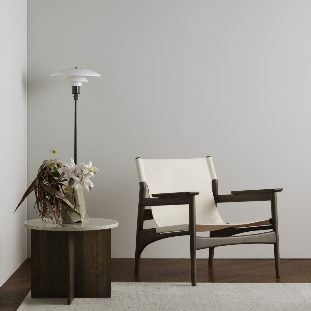 Scandinavian armchair wood and leather LIKL