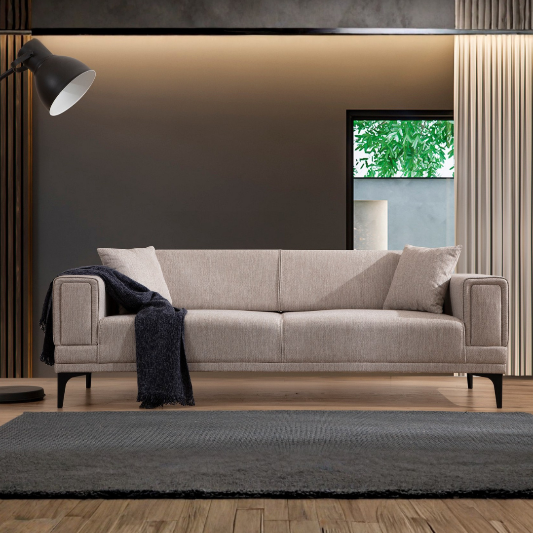 Horizon - Light Brown 3-Seater Sofa - Light brown
