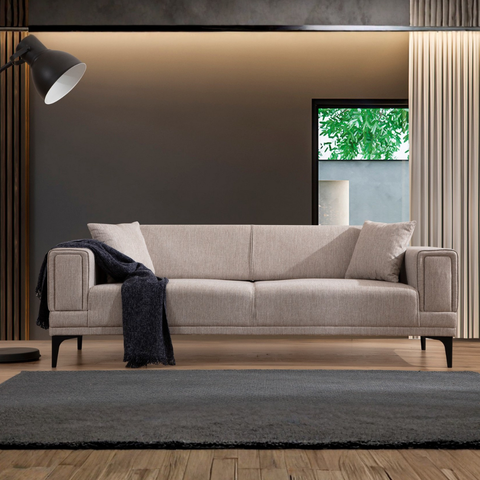 Horizon - Light Brown 3-Seater Sofa - Light brown