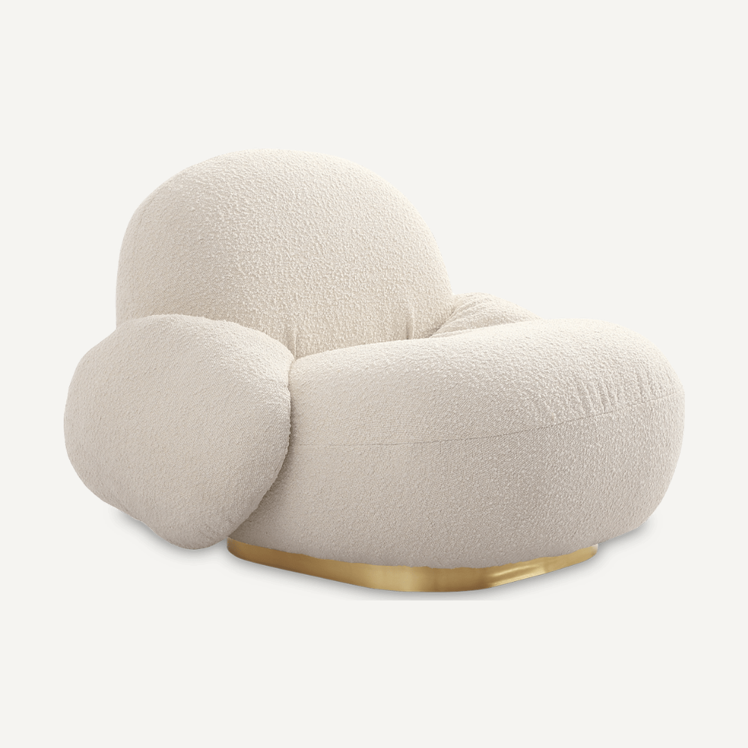 Ibiza Swivel Sheepskin curly lounge chair with armrest