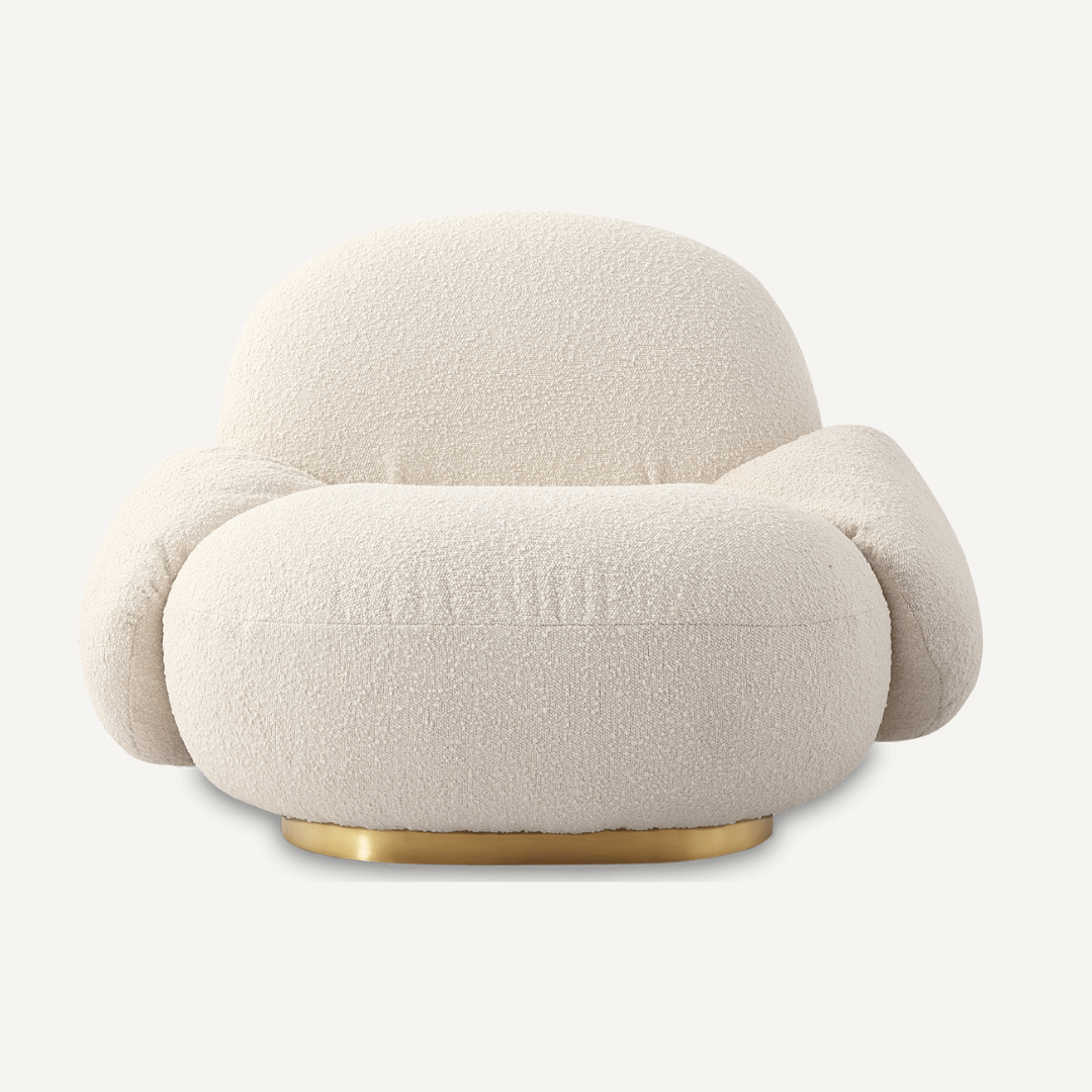 Ibiza Swivel Sheepskin curly lounge chair with armrest