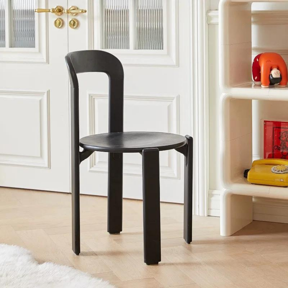 Black wooden chair ORDINIA