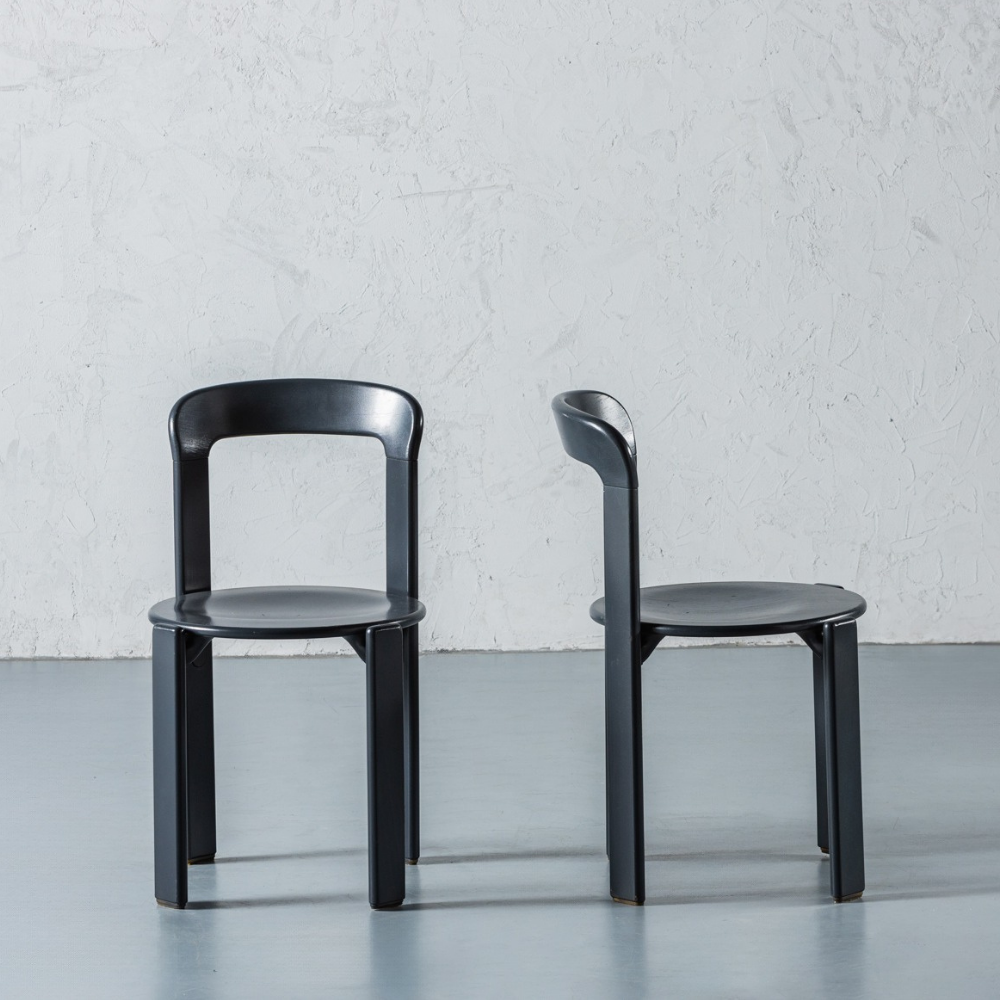 Black wooden chair ORDINIA