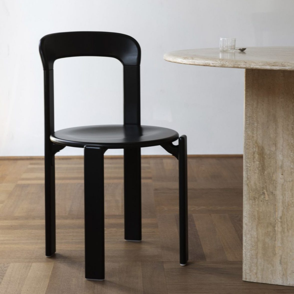 Black wooden chair ORDINIA