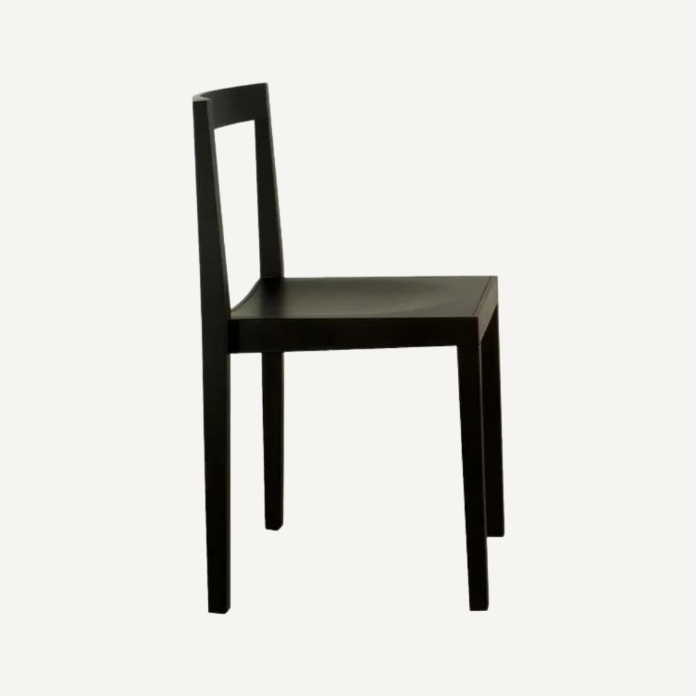 Solid black wood chair CHARKL
