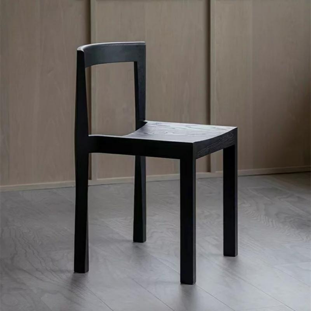 Solid black wood chair CHARKL