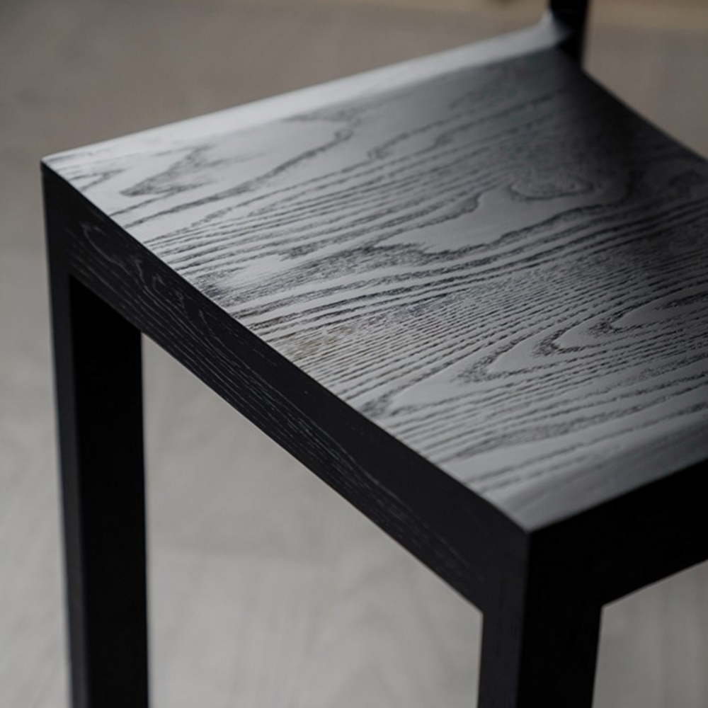Solid black wood chair CHARKL